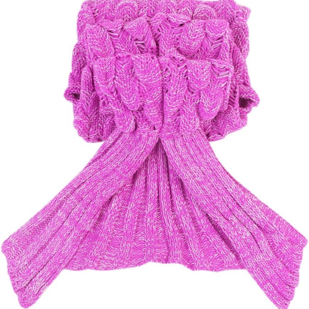 Girls Mermaid Tail crochet blanket - new with package ( Pink and White stitch ) - Picture 3 of 8